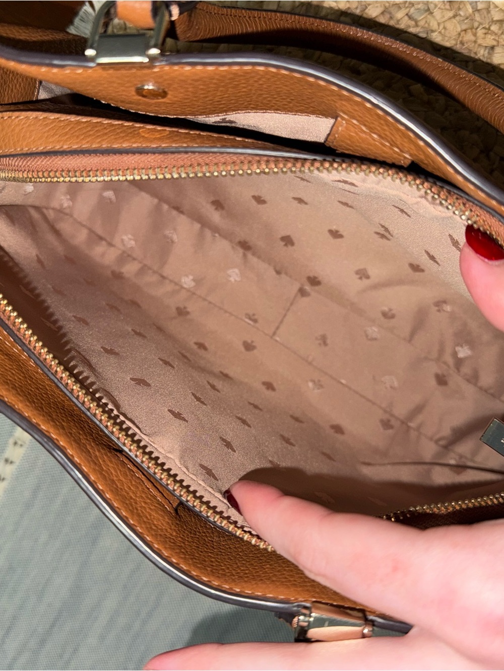 Kate Spade Tan Leather Tote with Wallet - Picture 7 of 14